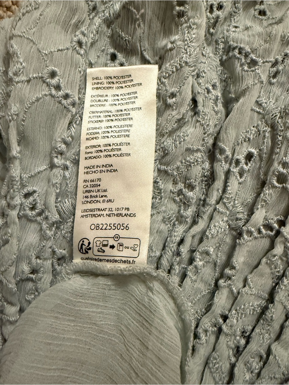 Free People Pale Blue Eyelet High-Low Skirt - Picture 4 of 4